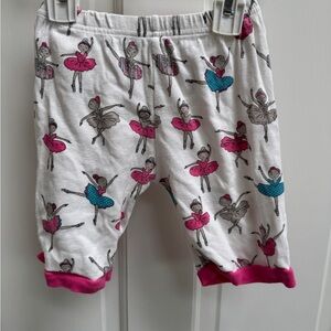 Joyond 3T Girls White & Pink Ballerina Pajama Bottoms Bermuda Shorts